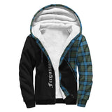 Clan Fergusson Ancient Crest Tartan Sherpa Hoodie Curve Style CE731