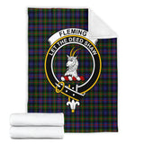 Clan Fleming Crest Tartan Blanket UC257