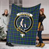 Clan Fletcher Ancient Crest Tartan Blanket UC258