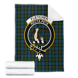 Clan Fletcher of Dunans Crest Tartan Blanket UC260