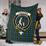 Clan Fletcher of Dunans Crest Tartan Blanket UC260