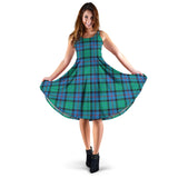 Clan Flower Of Scotland Tartan Sleeveless Midi Womens Dress VS907