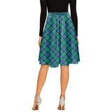 Clan Flower Of Scotland Tartan Melete Pleated Midi Skirt V906