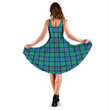 Clan Flower Of Scotland Tartan Sleeveless Midi Womens Dress VS907