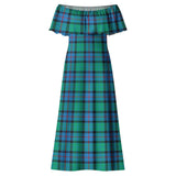 Clan Flower Of Scotland Tartan Off Shoulder Long Dress VL306