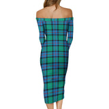 Clan Flower Of Scotland Tartan Off Shoulder Lady Dress VD908