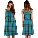 Clan Flower Of Scotland Tartan Sleeveless Midi Womens Dress VS907