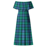 Clan Flower Of Scotland Tartan Off Shoulder Long Dress VL306