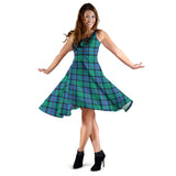 Clan Flower Of Scotland Tartan Sleeveless Midi Womens Dress VS907