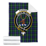 Clan Forbes Crest Tartan Blanket UC265