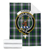 Clan Forbes Dress Crest Tartan Blanket UC263