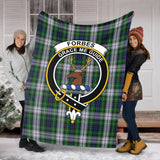 Clan Forbes Dress Crest Tartan Blanket UC263