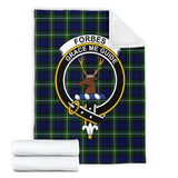 Clan Forbes Modern Crest Tartan Blanket UC264