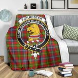 Clan Forrester Modern Crest Tartan Blanket UC267