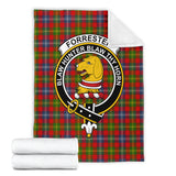 Clan Forrester Modern Crest Tartan Blanket UC267