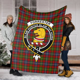 Clan Forrester Crest Tartan Blanket UC268