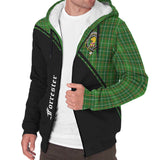 Clan Forrester Hunting Crest Tartan Sherpa Hoodie Curve Style CE721