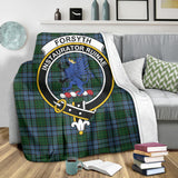 Clan Forsyth Crest Tartan Blanket UC271