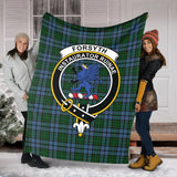 Clan Forsyth Crest Tartan Blanket UC271