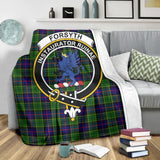 Clan Forsyth Modern Crest Tartan Blanket UC270