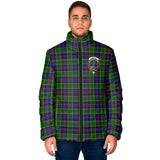 Clan Forsyth Modern Crest Tartan Padded Jacket RF268