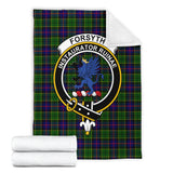 Clan Forsyth Modern Crest Tartan Blanket UC270