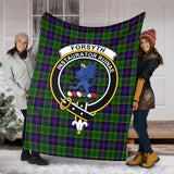 Clan Forsyth Modern Crest Tartan Blanket UC270