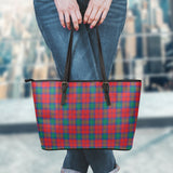 Clan Fotheringham Modern Tartan Leather Tote Bag MT894