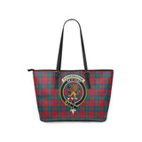 Clan Fotheringham Modern Crest Tartan Leather Tote Bag MT1922