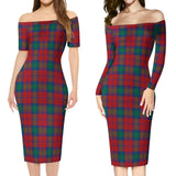 Clan Fotheringham Modern Tartan Off Shoulder Lady Dress VD897