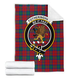 Clan Fotheringham Modern Crest Tartan Blanket UC272