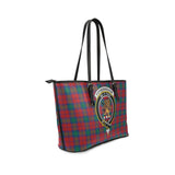 Clan Fotheringham Modern Crest Tartan Leather Tote Bag MT1922