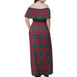 Clan Fotheringham Modern Tartan Off Shoulder Long Dress VL317