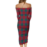 Clan Fotheringham Modern Tartan Off Shoulder Lady Dress VD897