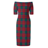 Clan Fotheringham Modern Tartan Off Shoulder Lady Dress VD897