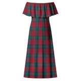 Clan Fotheringham Modern Tartan Off Shoulder Long Dress VL317