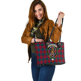 Clan Fotheringham Modern Crest Tartan Leather Tote Bag MT1922