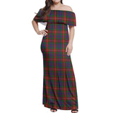 Clan Fraser of Lovat Tartan Off Shoulder Long Dress VL326