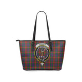 Clan Fraser of Lovat Crest Tartan Leather Tote Bag MT1914