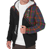 Clan Fraser of Lovat Crest Tartan Sherpa Hoodie Curve Style CE707