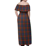 Clan Fraser of Lovat Tartan Off Shoulder Long Dress VL326