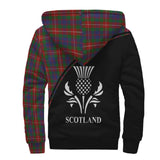 Clan Fraser of Lovat Crest Tartan Sherpa Hoodie Curve Style CE707