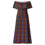 Clan Fraser of Lovat Tartan Off Shoulder Long Dress VL326