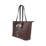 Clan Fraser of Lovat Crest Tartan Leather Tote Bag MT1914