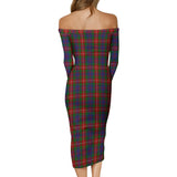 Clan Fraser of Lovat Tartan Off Shoulder Lady Dress VD887