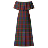 Clan Fraser of Lovat Tartan Off Shoulder Long Dress VL326