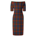 Clan Fraser of Lovat Tartan Off Shoulder Lady Dress VD887