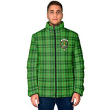 Clan Galloway Crest Tartan Padded Jacket RF288