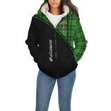 Clan Galloway Crest Tartan Sherpa Hoodie Curve Style CE697