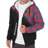 Clan Galloway Red Crest Tartan Sherpa Hoodie Curve Style CE698